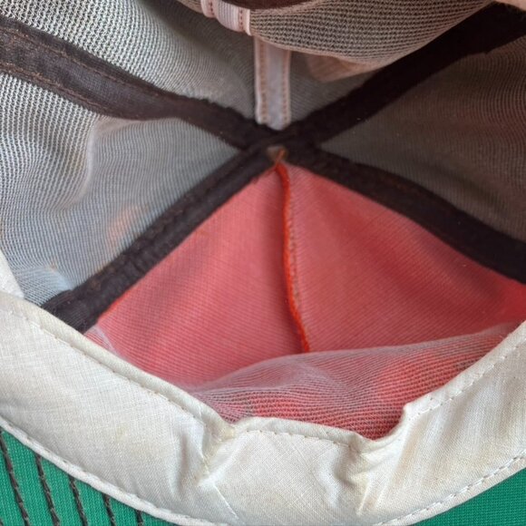 Vintage Orange Brown Trucker Hat Snap Back Cap Drew Drop Baseball Bat - Picture 7 of 9